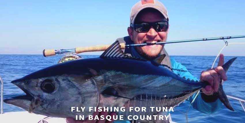 Fly fishing for tuna in Basque Country